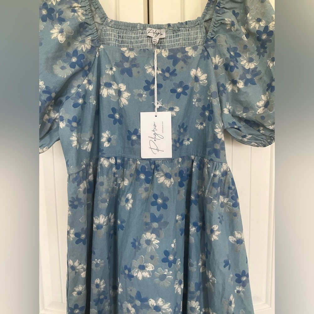 Polagram blue midi dress - Picture 4 of 5